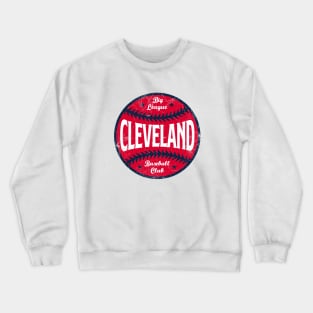 Cleveland Retro Big League Baseball - White Crewneck Sweatshirt